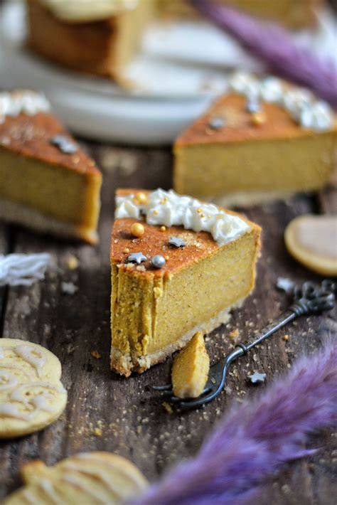 dessert affichant cheesecake citrouille vegan - image explicite