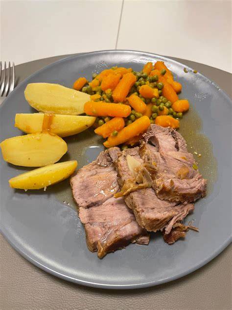 schéma de cuisson Cookeo avec rosbif et pommes de terre