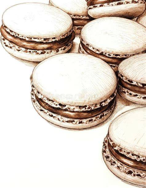 macarons nougat ganache (illustration des macaronss et garnitures)
