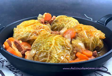 capouns chou farci repas végétal