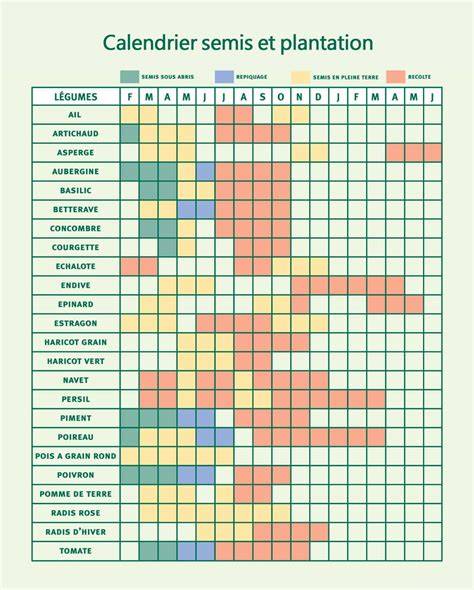 répartition des périodes de semis et repiquage