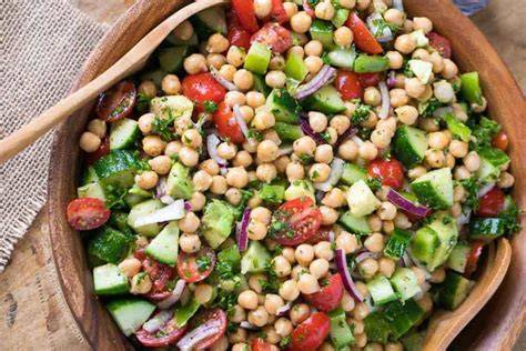 salade pois chiches poivron illustration